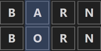 BARN → BORN